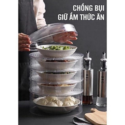 Lồng bàn trong suốt đựng thức ăn 5 tầng