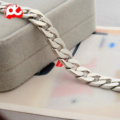 Lắc tay nam cao cấp đẹp sang trọng titan kiểu lặc đơn trangsucpt kích cỡ 7mm màu trắng PTLTNA76