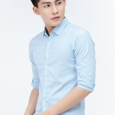 Áo sơ mi nam Titishop SM537 xanh