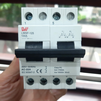 CB, Aptomat đảo chiều 2 nguồn điện 100A/220V LW