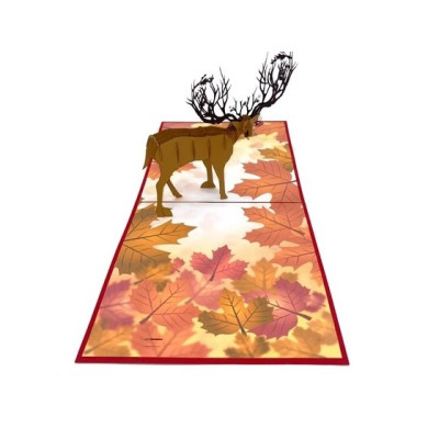 Thiệp 3D Tuần Lộc Rừng Thu – Thiệp Pop Up Độc Đáo, Sang Trọng, Tặng Noel, Sinh Nhật, Lễ Kỷ Niệm, A19