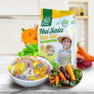 Nui Hữu Cơ Ngũ Sắc Hình Xoắn Thực Dưỡng Ăn Kiêng Rau Củ Tốt Cho Sức Khỏe