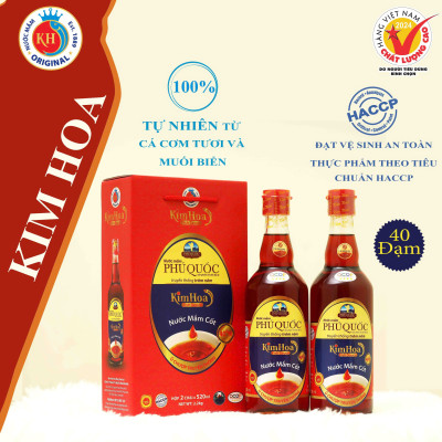 Nước mắm cốt Kim Hoa Phú Quốc 40 đạm chai 520ml