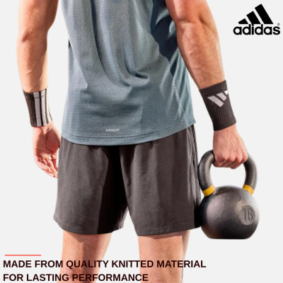 Băng Cổ Tay Thun Co Giãn ADIDAS ADST-13403BK Wrist Protectors - Phụ Kiện Thể Thao Chính Hãng (1 Cặp)