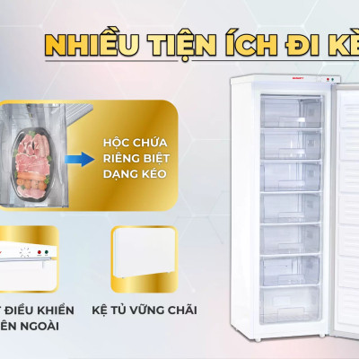 Tủ đông đứng Sanaky VH-230VD 213 lít - Hàng chính hãng (chỉ giao HCM)