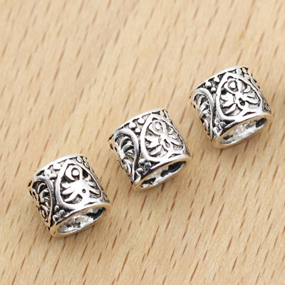 Combo 2 cái charm bạc chặn hạt họa tiết hoa văn - Ngọc Quý Gemstones