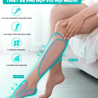 Máy Massage Cao Cấp KINGTECH ST-502B - Giúp Tuần Hoàn, Giảm Đau Mỏi - Mát xa Thư Giãn Bàn Và Bắp Chân Tích Hợp Nhiệt Kèm Điều Khiển Cầm Tay - Quà Tặng Ý Nghĩa Cho Người Thân