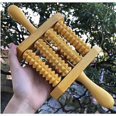 Con lăn cầm tay Masage toàn thân Đa Năng bằng gỗ tự nhiên - Giúp lưu thông máu, tăng cường sức khoẻ