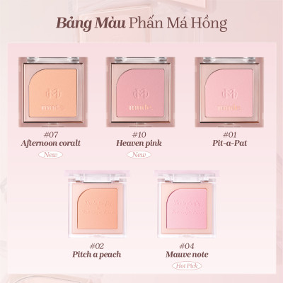 Phấn Má Hồng Mịn Lì Kiềm Dầu Chuẩn Màu mude Flutter Blusher (5g)