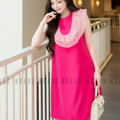Đầm hồng sen sát nách NGADO , đầm dự tiệc , đầm sang trọng