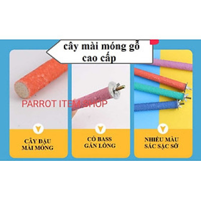 1 cây đậu mài móng (gỗ) dùng treo trong lồng cho chim, vẹt đậu