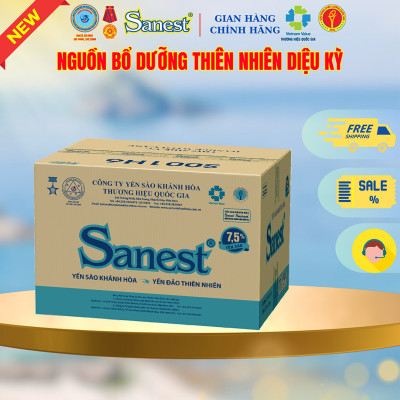 *Nước Yến sào Khánh Hòa Sanest có đường 7,5% - Hộp 6 lon x 190ml.