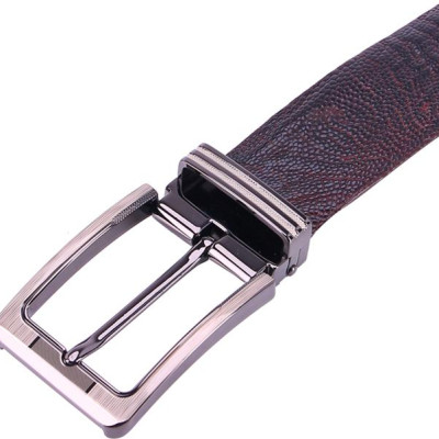 Thắt Lưng Nam Da Đà Điểu Trơn Đầu Kim Huy Hoàng HT4414 - Nâu Đất