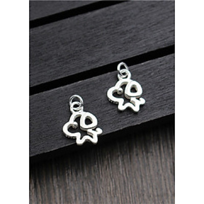 Combo 2 cái charm bạc hình cún con treo - Ngọc Quý Gemstones