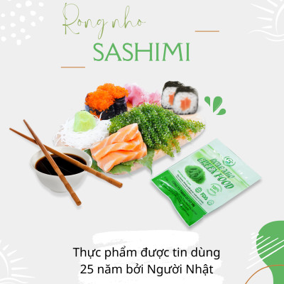 Rong nho biển GREEN FOOD - Sea grapes - Giàu vitamin, khoáng chất và các axit amin  (Hộp 100g)