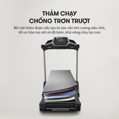 Máy chạy bộ KINGSPORT Kungfu đơn năng, tiết kiệm điện năng, gấp gọn tại nhà
