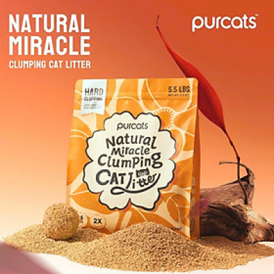 CÁT VỆ SINH CHO MÈO CATURE PURCATS NATURAL MIRACLE THƠM TỰ NHIÊN & THẤM HÚT,SIÊU KHỬ MÙI [ 2.5kg ]