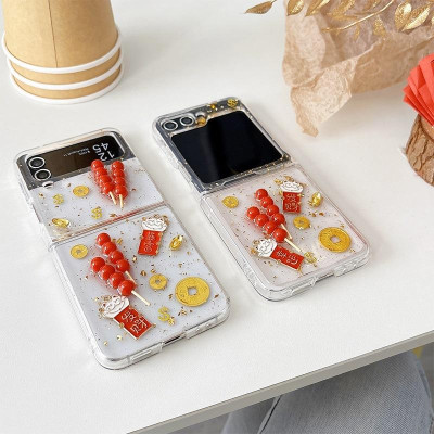 Ốp Lưng Chống Sốc Mèo Thần Tài Cho Samsung Z FLIP 6 / Z FLIP 5 / Z FLIP 4 Trong Suốt - BUM STORE GALAXY CASE