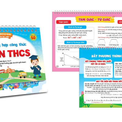 Sách - Combo Bộ Lịch Bảng Tổng Hợp Công Thức Toán Và Tiếng Anh THCS - Phiên Bản 5.0