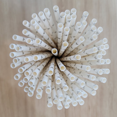 Túi 500 ống hút giấy 6x197mm hình ngôi sao dành cho cà phê, nước ngọt