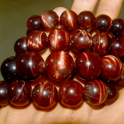 Vòng tay chuỗi đá mắt hổ đỏ-nhiều cỡ ly