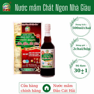 Hộp 4 chai Nước Mắm Chắt Ngon Nhà Giàu độ đạm cao, dung tích 500ml/chai