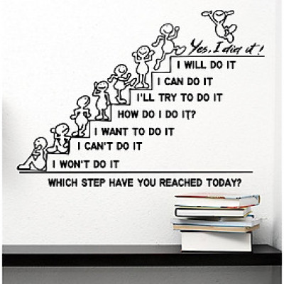 Decal Dan Tuong Tạo Động Lực "Which Step Have You Reached Today" - Decal Trang Trí Cao Cấp AmyShop