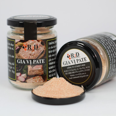 Gia vị Pate hũ 200g chính hãng R2D thành phần hữu cơ dùng làm nguyên liêu chế biến Pate.