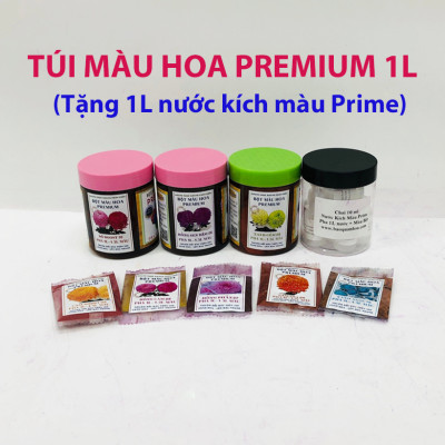Túi Bột Nhuộm Màu Hoa Tươi Nhập Khẩu Công nghệ Israel (1 túi pha 1L nước màu hoa) Premium Color nhuộm được trên 200 cành hoa tươi