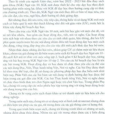 Kế Hoạch DẠY HỌC NGỮ VĂN 10 Bộ Sách Kết Nối Tri Thức Với Cuộc Sống - Tập Hai