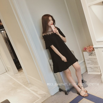 Đầm nữ dáng suông phong cách Hàn Quốc, Đầm nữ công sở cổ phối ren eo thắt dây Da11