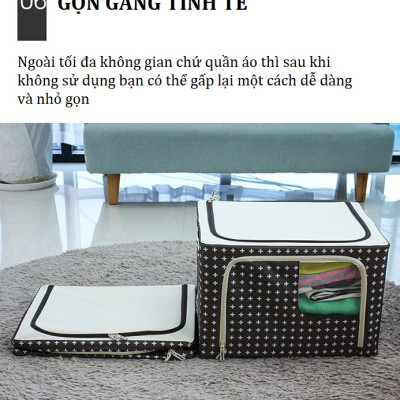 COMBO 2 TÚI ĐỰNG QUẦN ÁO KHUNG THÉP 56L-LIVING BOX 56L