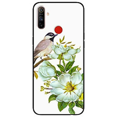 Ốp lưng dành cho Realme C3 mẫu Chim Đậu Cành Hoa Trắng