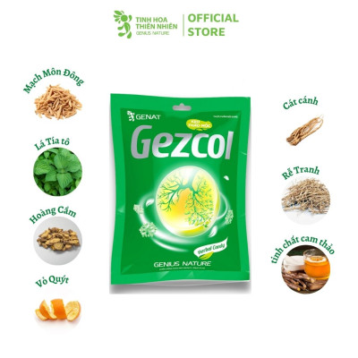 Combo 3 Túi kẹo thảo mộc Gezcol, Chanh Sả, Genat Gừng (Túi 20 viên)