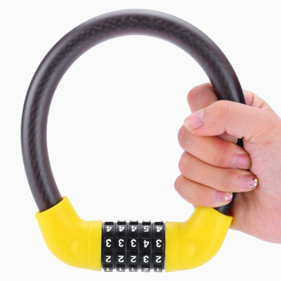 Khóa dây xe đạp 5 số đổi được mã Tặng 1 đôi đèn van