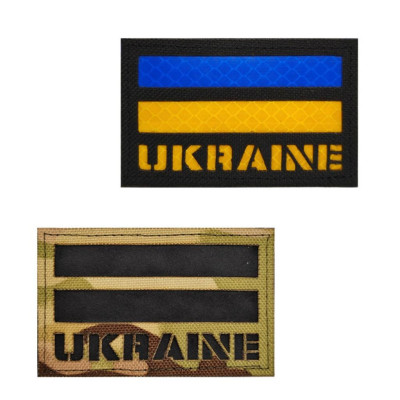 Patch_velcro phản quang cờ Ukraine dán quần áo_ba lô_túi xách