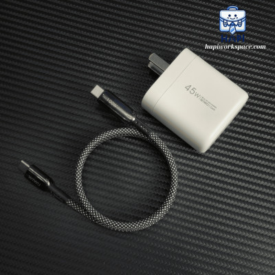 Củ sạc nhanh GaN hàng chính hãng WiWU ARK 45W Type C Wi-U035: Chân gập, chuẩn PD, PPS, sạc nhanh điện thoại, laptop