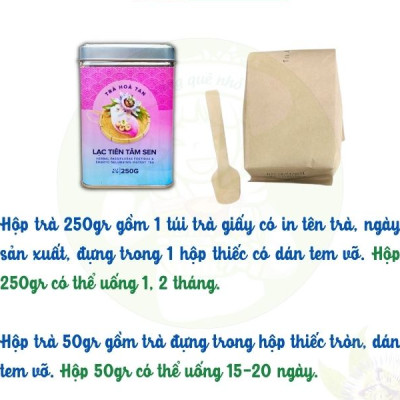 Trà Lạc Tiên Tâm Sen hòa tan Hygie 250gr giúp giảm căng thẳng ngủ ngon