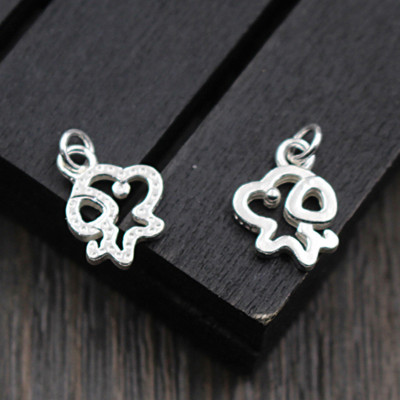 Combo 2 cái charm bạc hình cún con treo - Ngọc Quý Gemstones