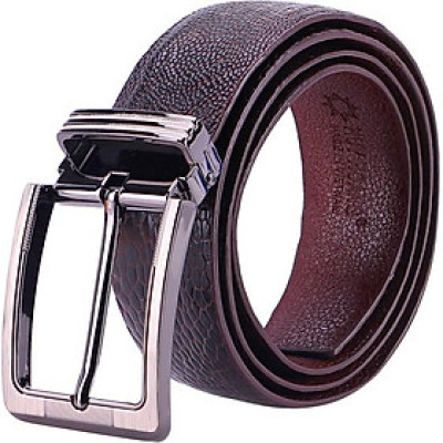 Thắt Lưng Nam Da Đà Điểu Trơn Đầu Kim Huy Hoàng HT4414 - Nâu Đất