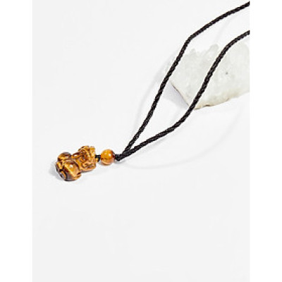 Dây chuyền phong thủy đá mắt hổ vàng nâu tỳ hưu 2cm mệnh thổ , kim - Ngọc Quý Gemstones