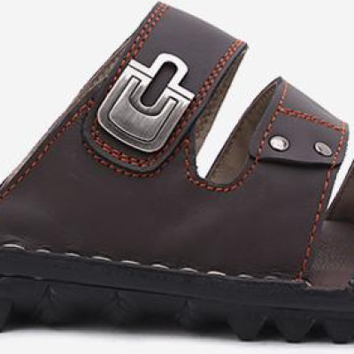 Dép nam Huy Hoàng màu 3 quai màu nâu HT7779