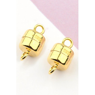 Combo 2 cặp charm bạc nam châm bạc treo (dùng làm vòng đôi nam nữ  gần nhau hút nhau) - Ngọc Quý Gemstones