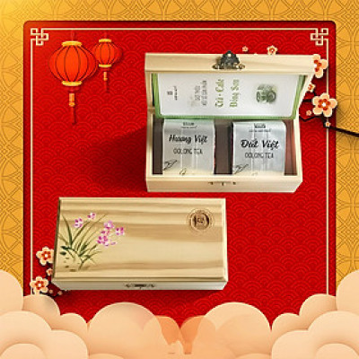 Hộp Quà Trà - 2 Gói (1 Olong Hương Việt & 1 Olong Đất Việt) - Đông Sơn