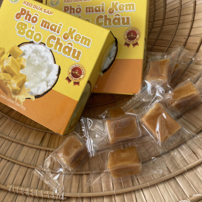 Combo 5 hộp Kẹo dừa sáp VICOSAP vị phô mai kem kẹo mềm dẻo ít đường đặc sản Trà Vinh