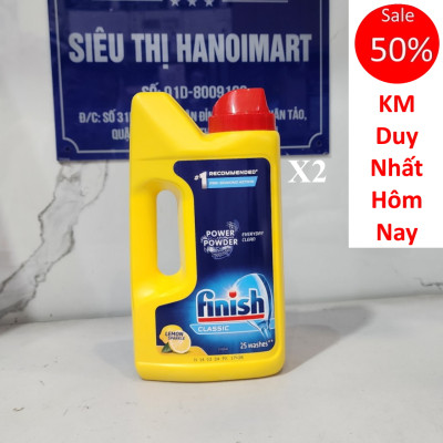 Bột Rửa Chén Bát Hương Chanh Finish Classic Power Powder Lemon Sparkle 1kg [2 chức năng]