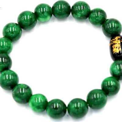 Vòng tay chuỗi hạt cẩm thạch đông ninh 10 ly Thái tuế phù DTTD25