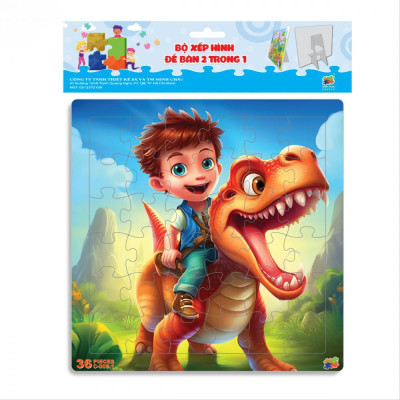 Bộ 2 Tranh Xếp Hình 36 Mảnh Để Bàn 23 x 23 cm - Minh Châu C2-009