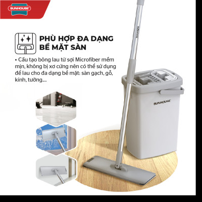 Bộ lau nhà đa năng Space Saving Sunhouse KS-CL3211P
