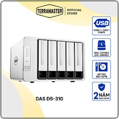 Thiết bị lưu trữ DAS TerraMaster D5-310 5-bay hàng chính hãng